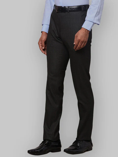 Raymond Men Black Checks Slim Fit Polyester Blend Trouser - Image 3
