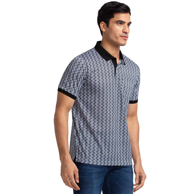 Raymond Men Black Contemporary Fit Printed T-Shirt - Image 2