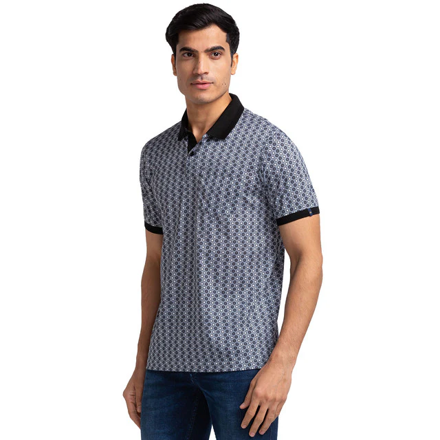 Raymond Men Black Contemporary Fit Printed T-Shirt - Image 3