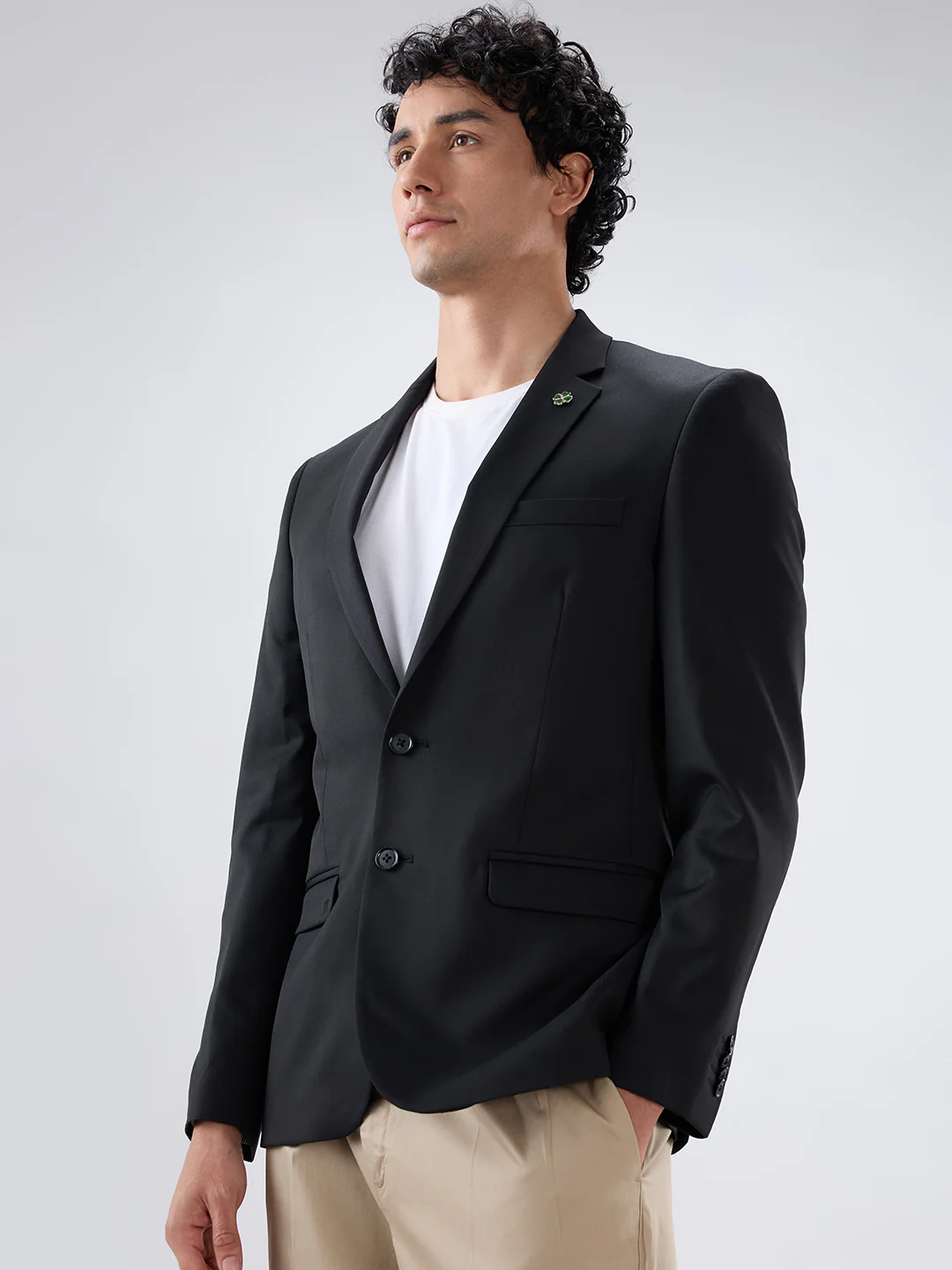 Raymond Men Black Contemporary Fit Solid Jacket - Image 3