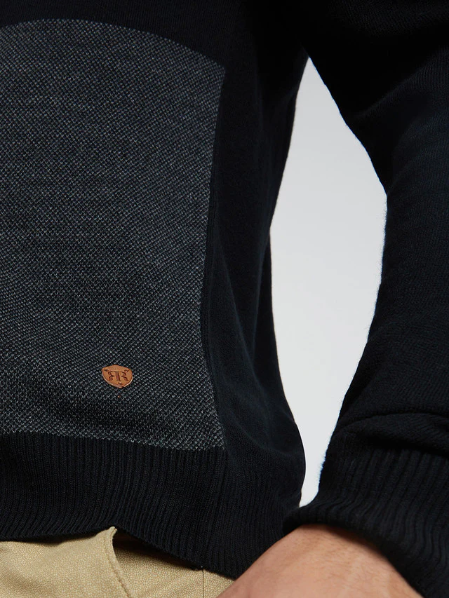 Raymond Men Black Jacquard Acrylic Blend Sweaters - Image 7