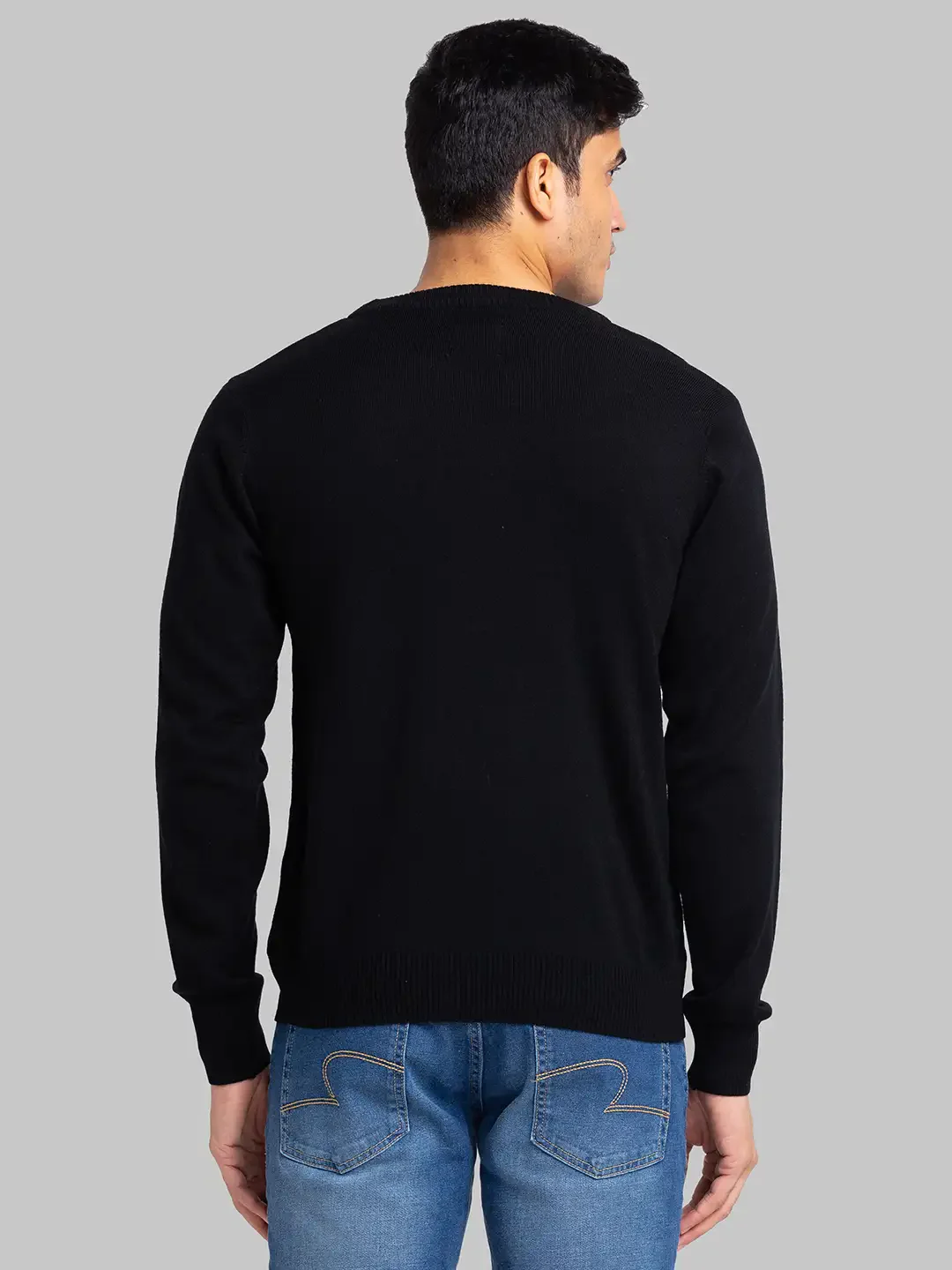 Raymond Men Black Jacquard Acrylic Blend Sweaters - Image 4