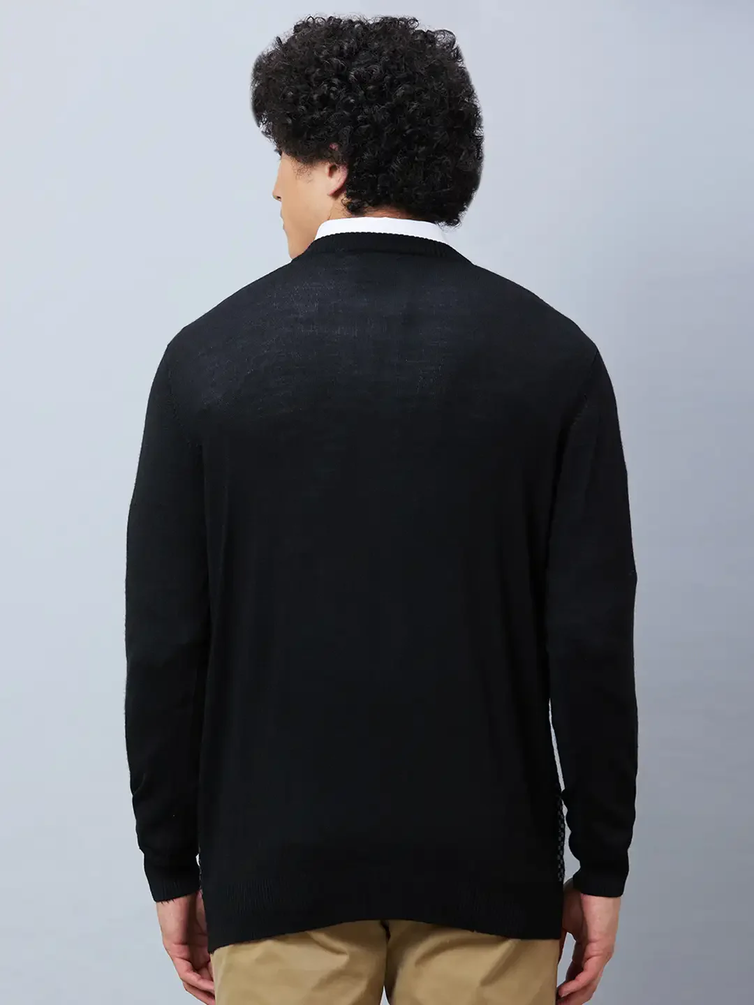 Raymond Men Black Jacquard Acrylic Blend Winter Wear - Image 4