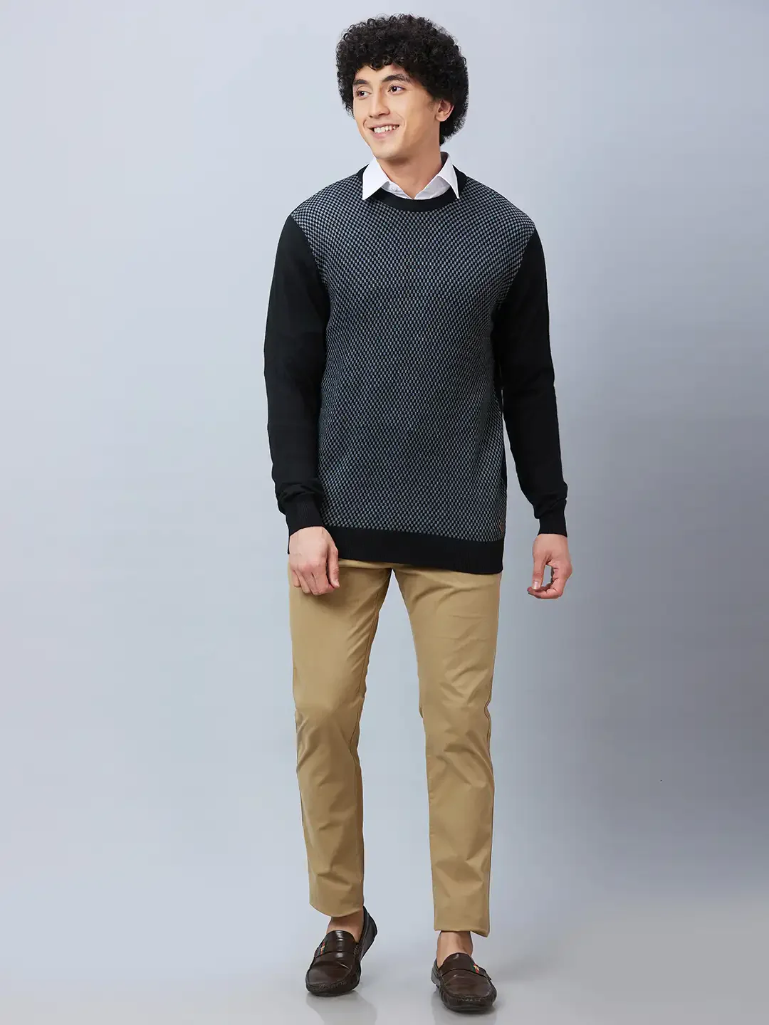 Raymond Men Black Jacquard Acrylic Blend Winter Wear - Image 5