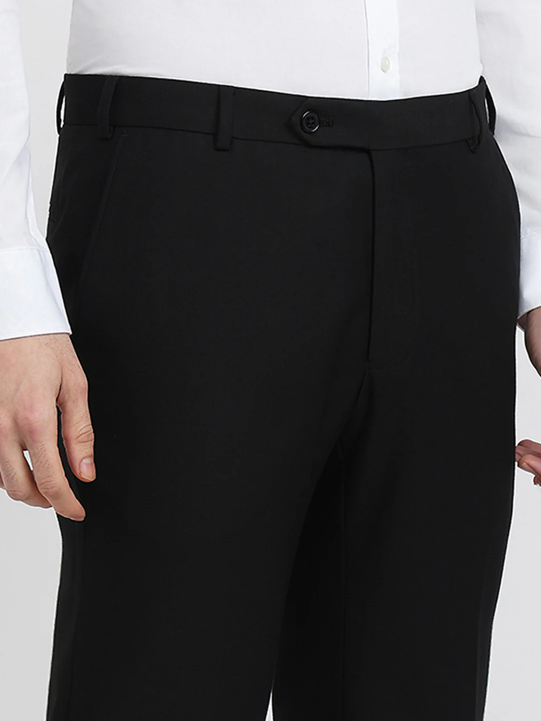 Raymond Men Black Jacquard Regular Fit Polyester Suit - Image 7