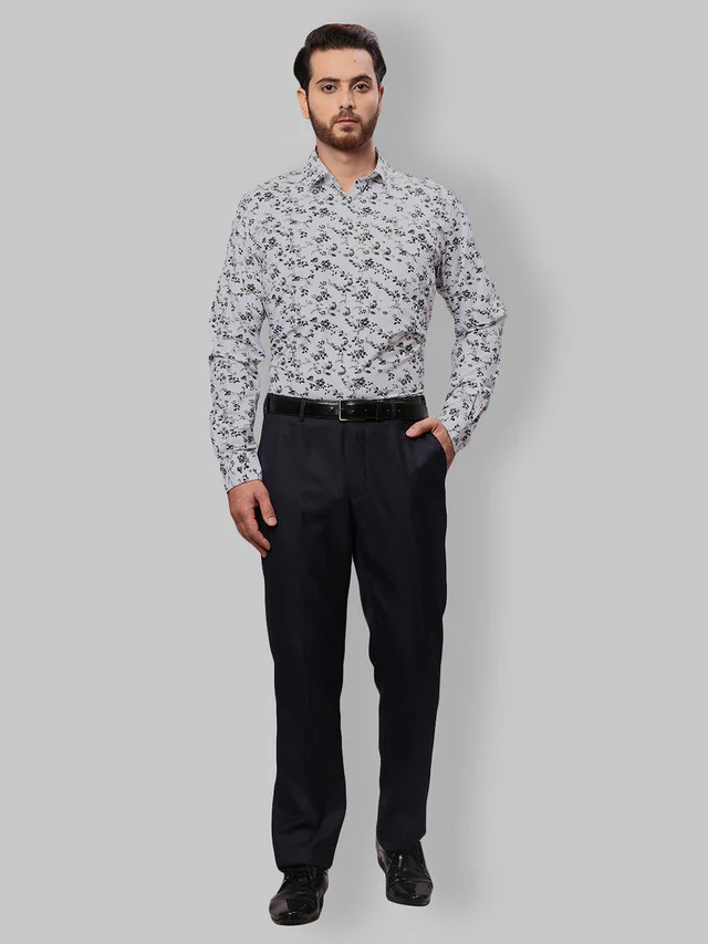 Raymond Men Black Print Slim Fit Cotton Shirt - Image 5