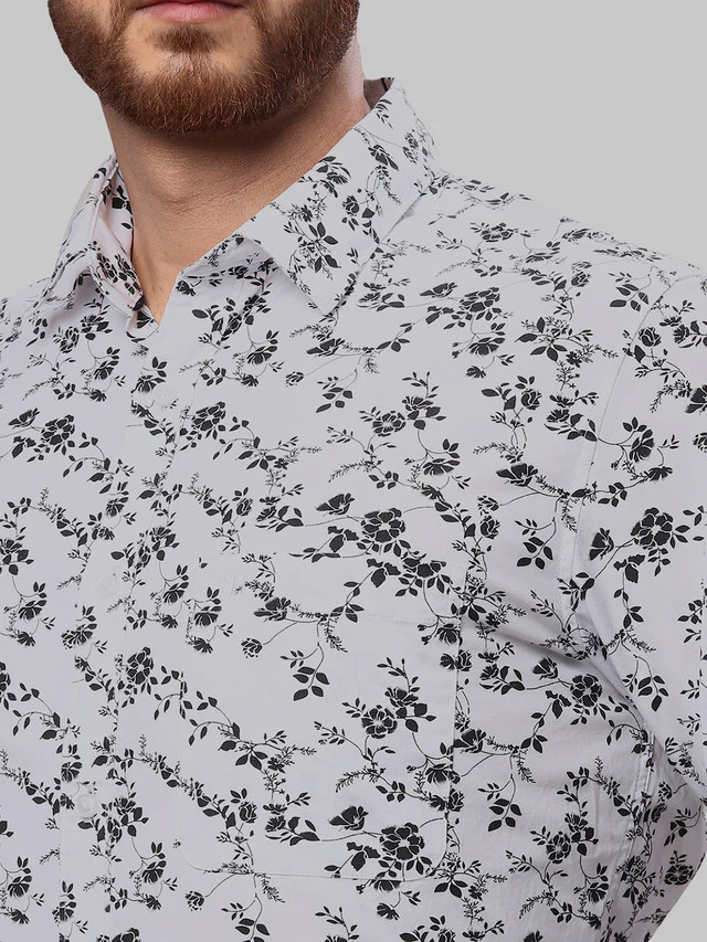 Raymond Men Black Print Slim Fit Cotton Shirt - Image 6