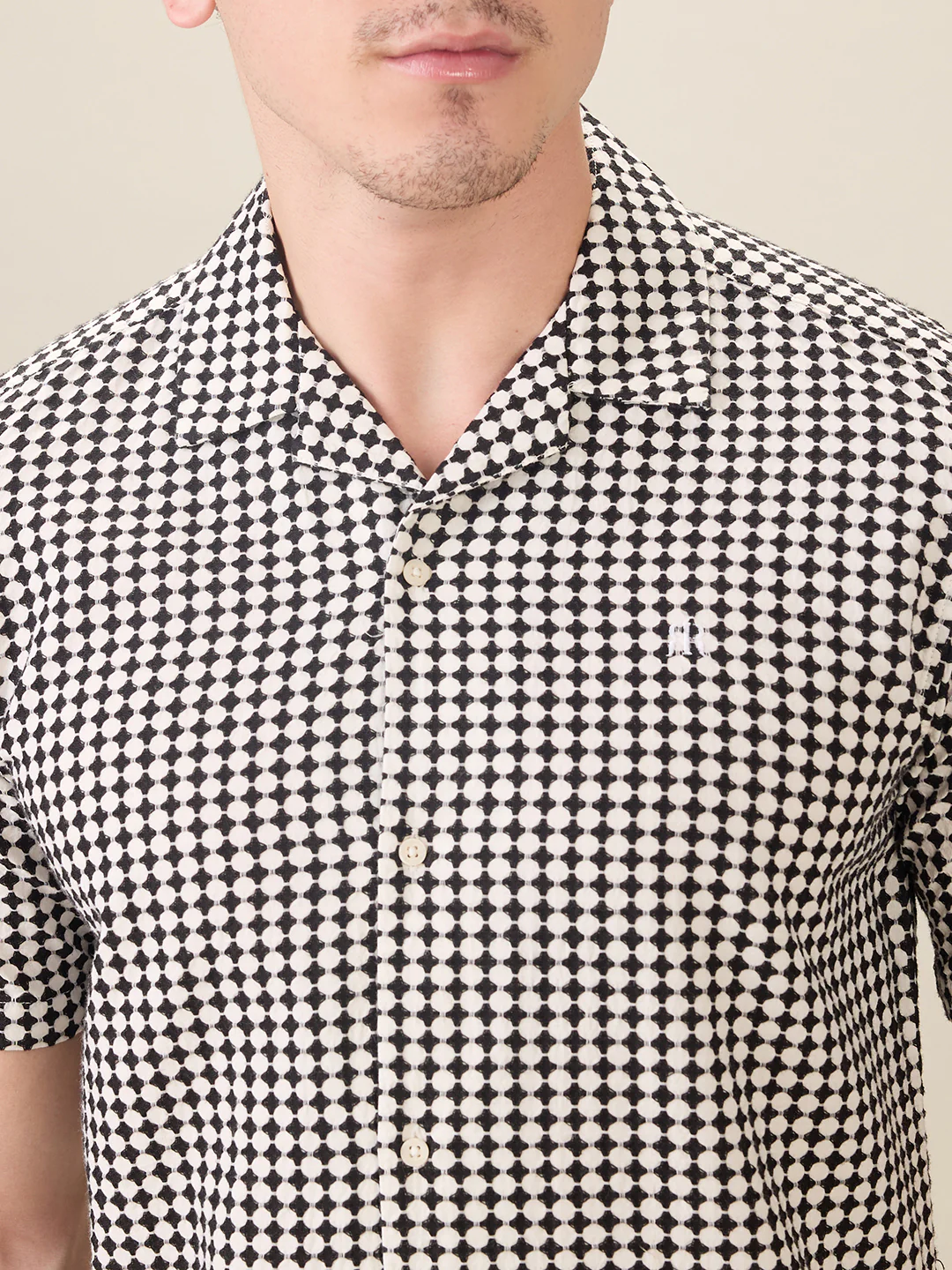 Raymond Men Black Printed Regular Fit Cotton Half Sleeve Casual Shirt - Image 6