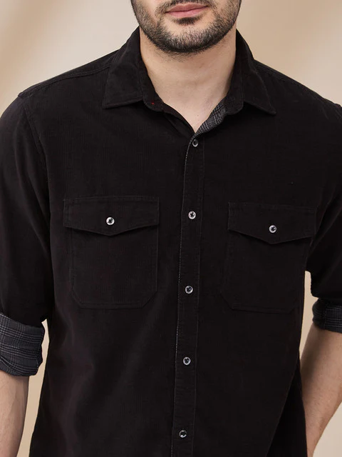 Raymond Men Black Printed Slim Fit Cotton Shirt - Image 5