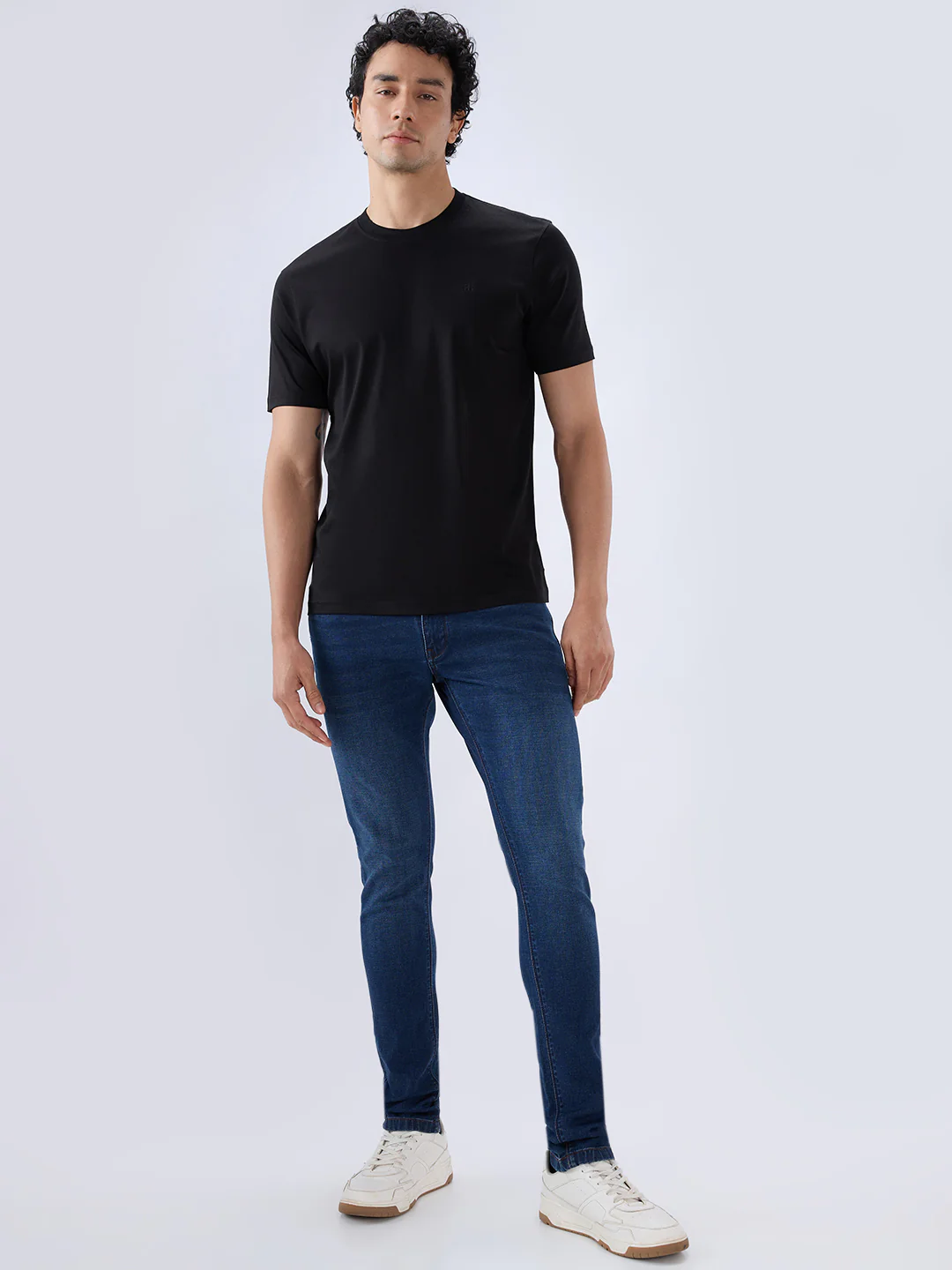 Raymond Men Black Regular Fit Solid Crew Neck Collar T-Shirt - Image 5
