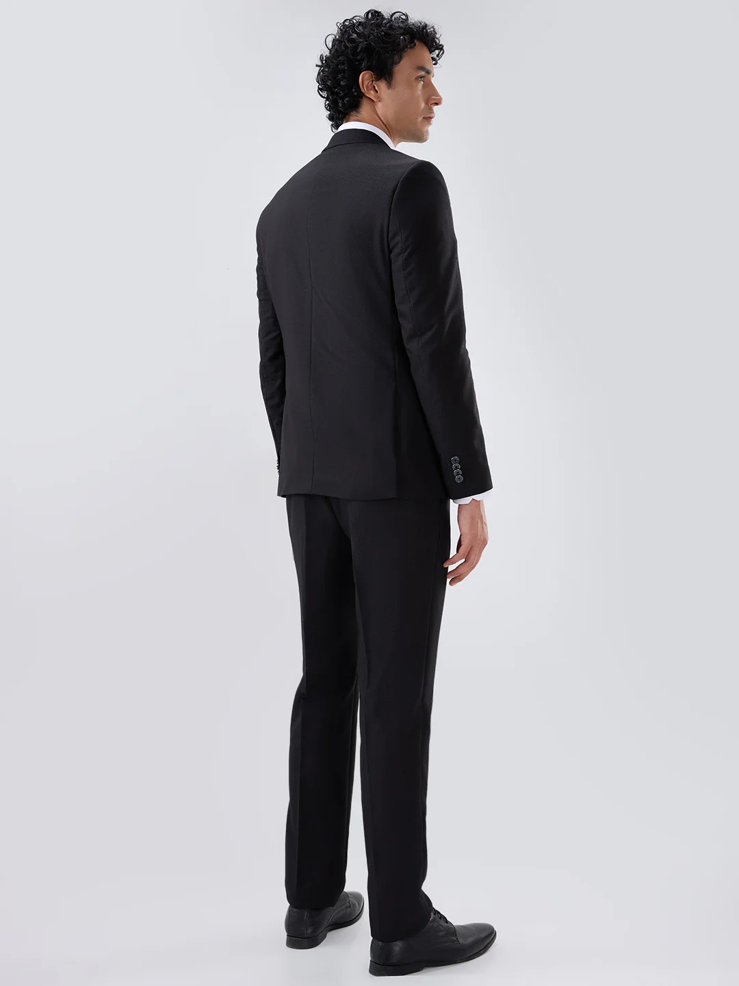 Raymond Men Black Regular Fit Structure Suit - Image 4