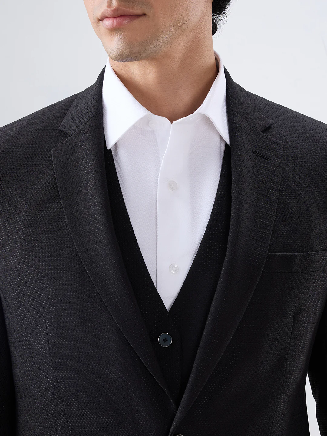 Raymond Men Black Regular Fit Structure Suit - Image 6