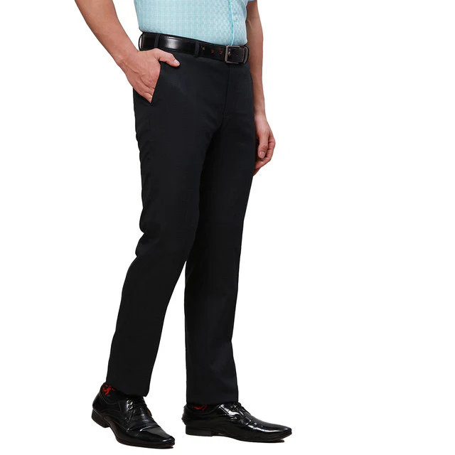 Raymond Men Black Slim Fit Checks Trouser - Image 2