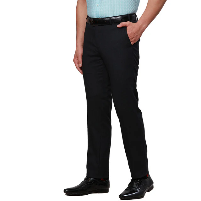 Raymond Men Black Slim Fit Checks Trouser - Image 3