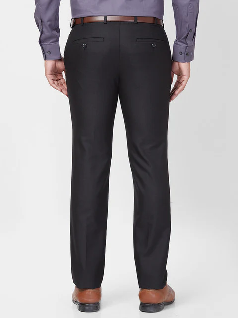 Raymond Men Black Slim Fit Solid Trouser - Image 4
