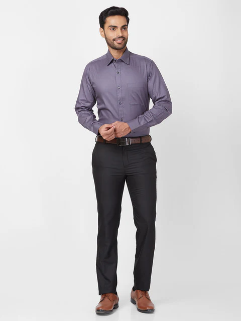 Raymond Men Black Slim Fit Solid Trouser - Image 5