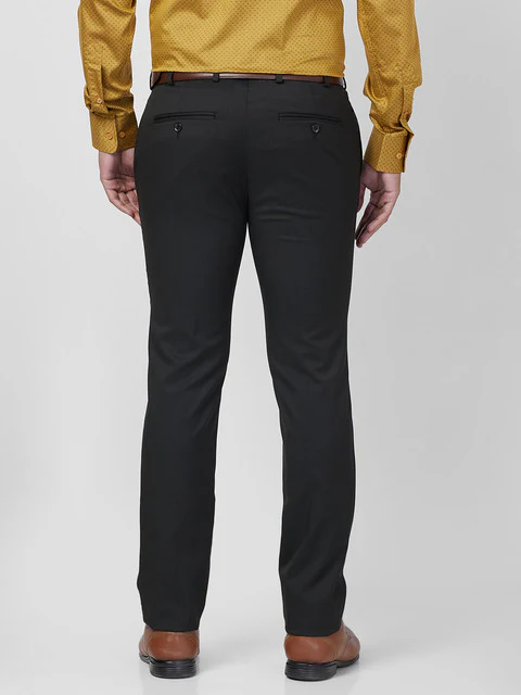 Raymond Men Black Slim Fit Structured Trouser - Image 4