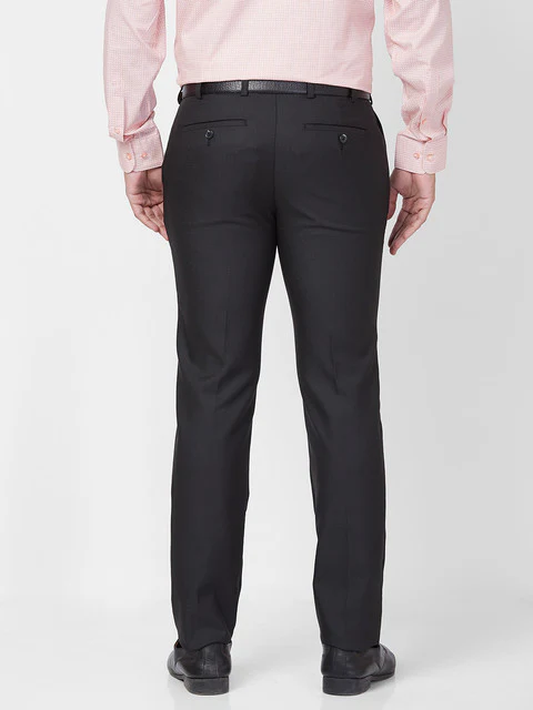 Raymond Men Black Slim Fit Structured Trouser - Image 5