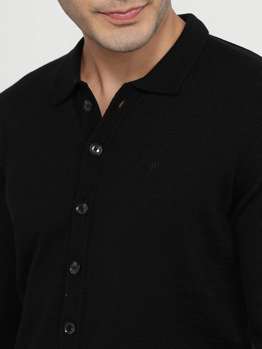 Raymond Men Black Solid Acrylic Sweatshirt - Image 6