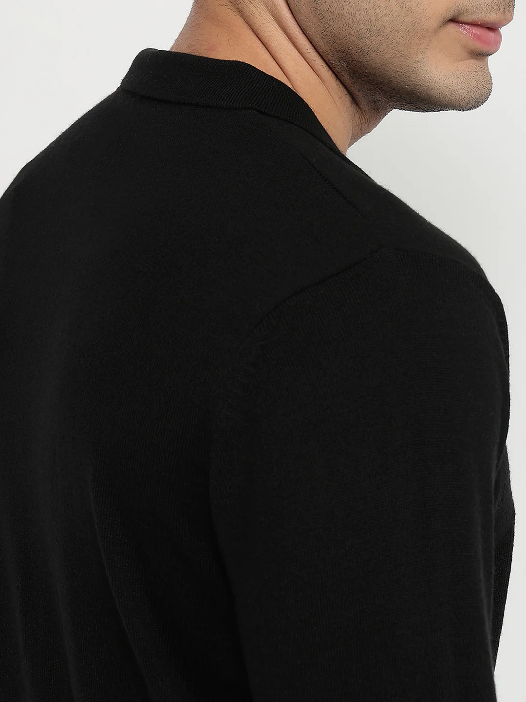 Raymond Men Black Solid Acrylic Sweatshirt - Image 7