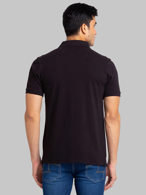 Raymond Men Black Solid Modern Fit Cotton T-Shirt - Image 4
