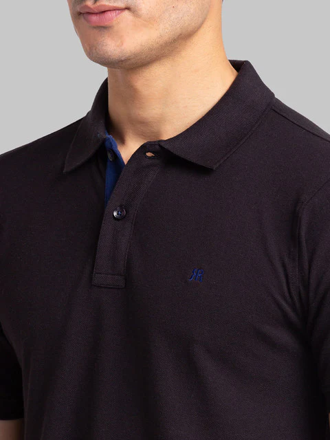 Raymond Men Black Solid Modern Fit Cotton T-Shirt - Image 6