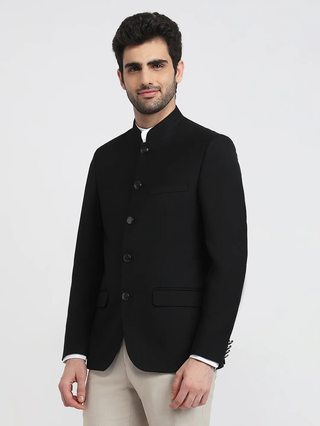 Raymond Men Black Solid Regular Fit Polyester Blend Blazer - Image 2