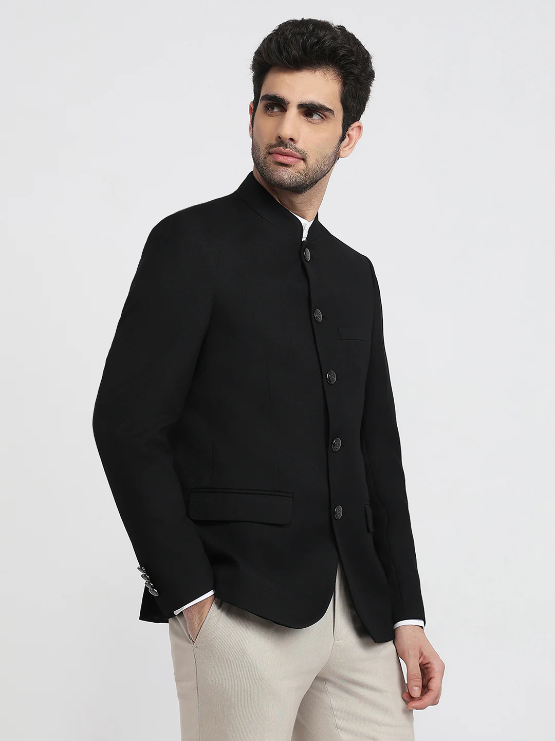 Raymond Men Black Solid Regular Fit Polyester Blend Blazer - Image 3