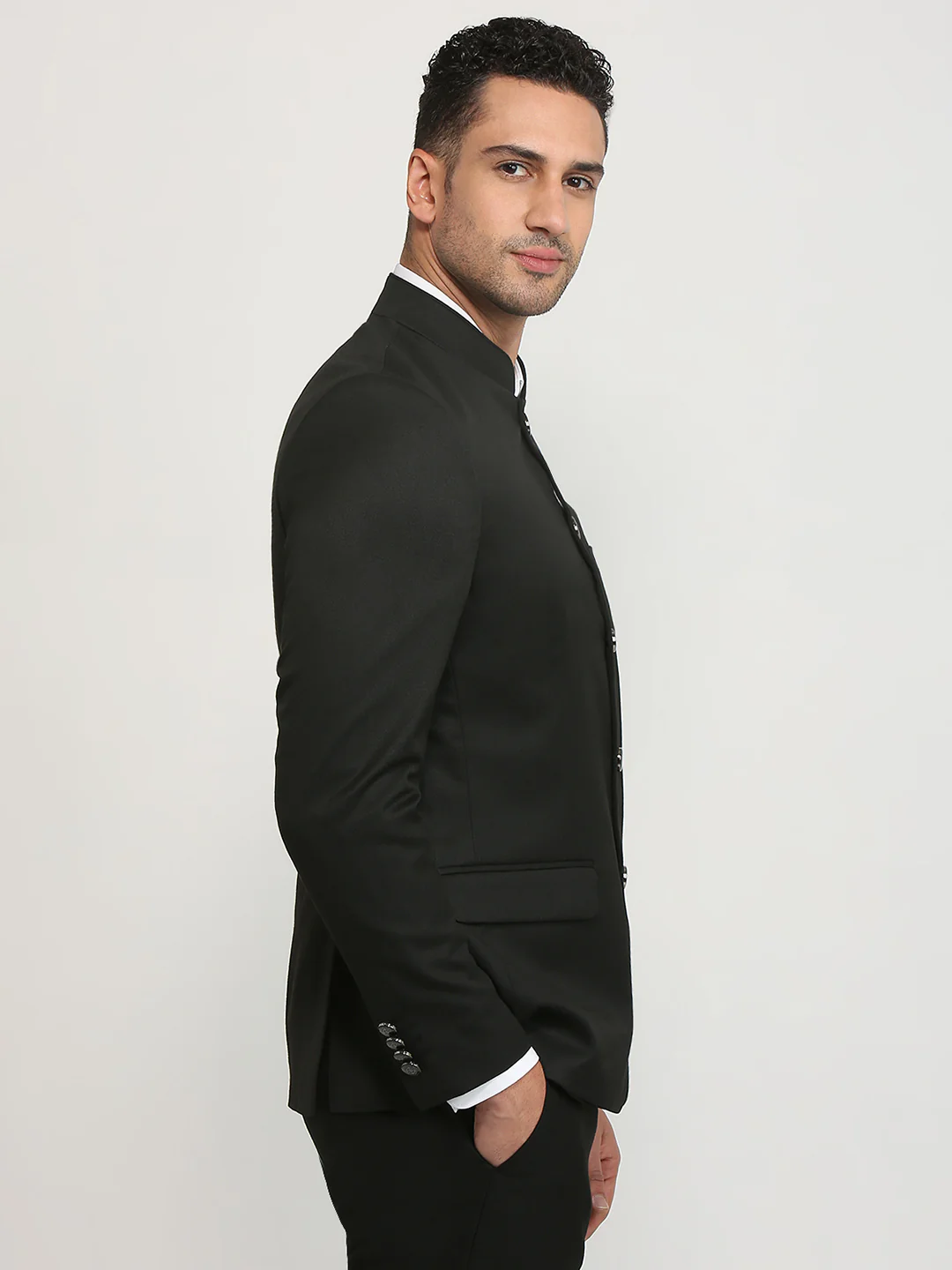 Raymond Men Black Solid Regular Fit Polyester Blend Blazer - Image 3