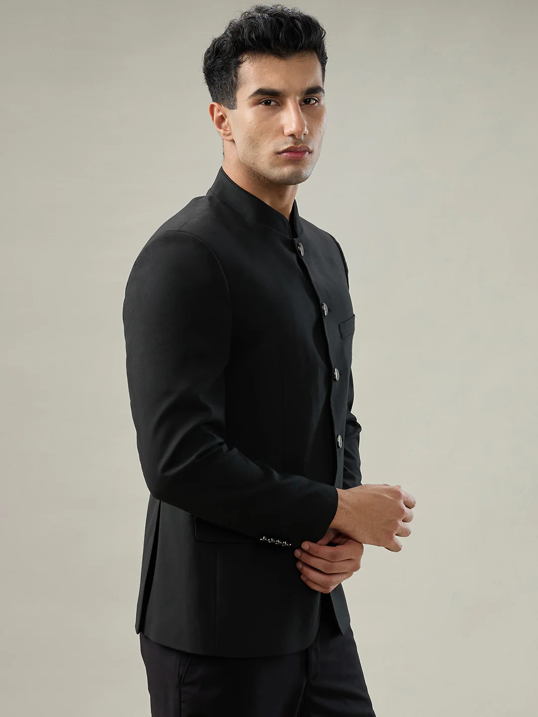 Raymond Men Black Solid Regular Fit Polyester Blend Blazer - Image 2