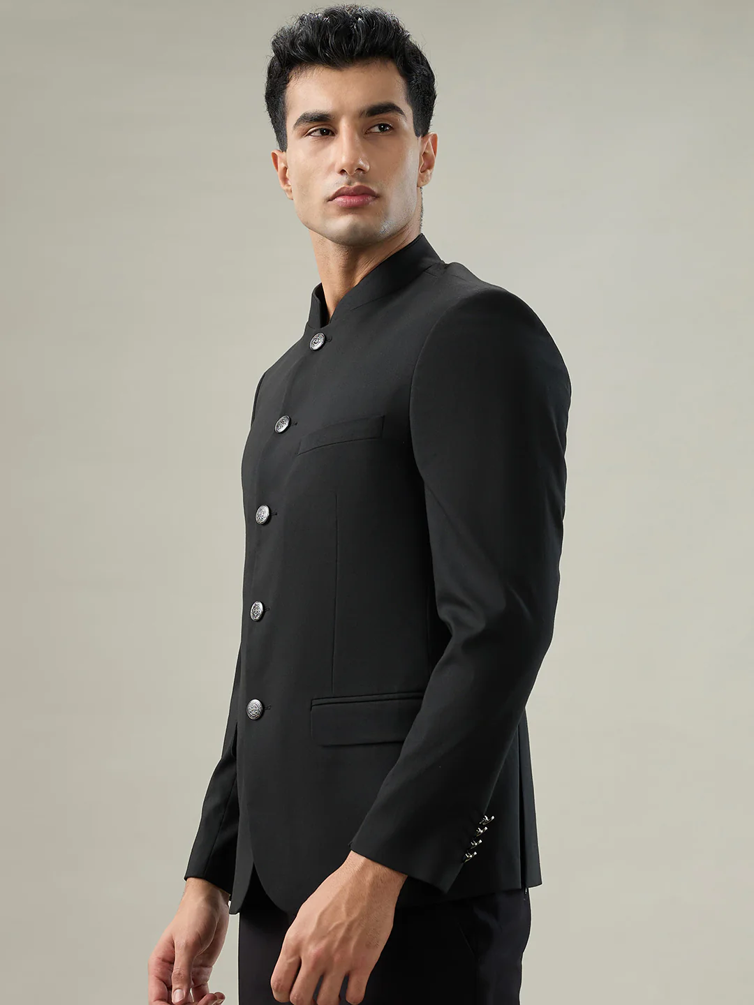 Raymond Men Black Solid Regular Fit Polyester Blend Blazer - Image 3
