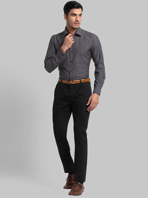 Raymond Men Black Solid Slim Fit Cotton Blend Trouser - Image 5