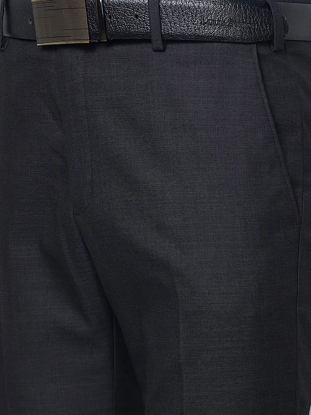 Raymond Men Black Solid Slim Fit Polyester Blend Trouser - Image 6