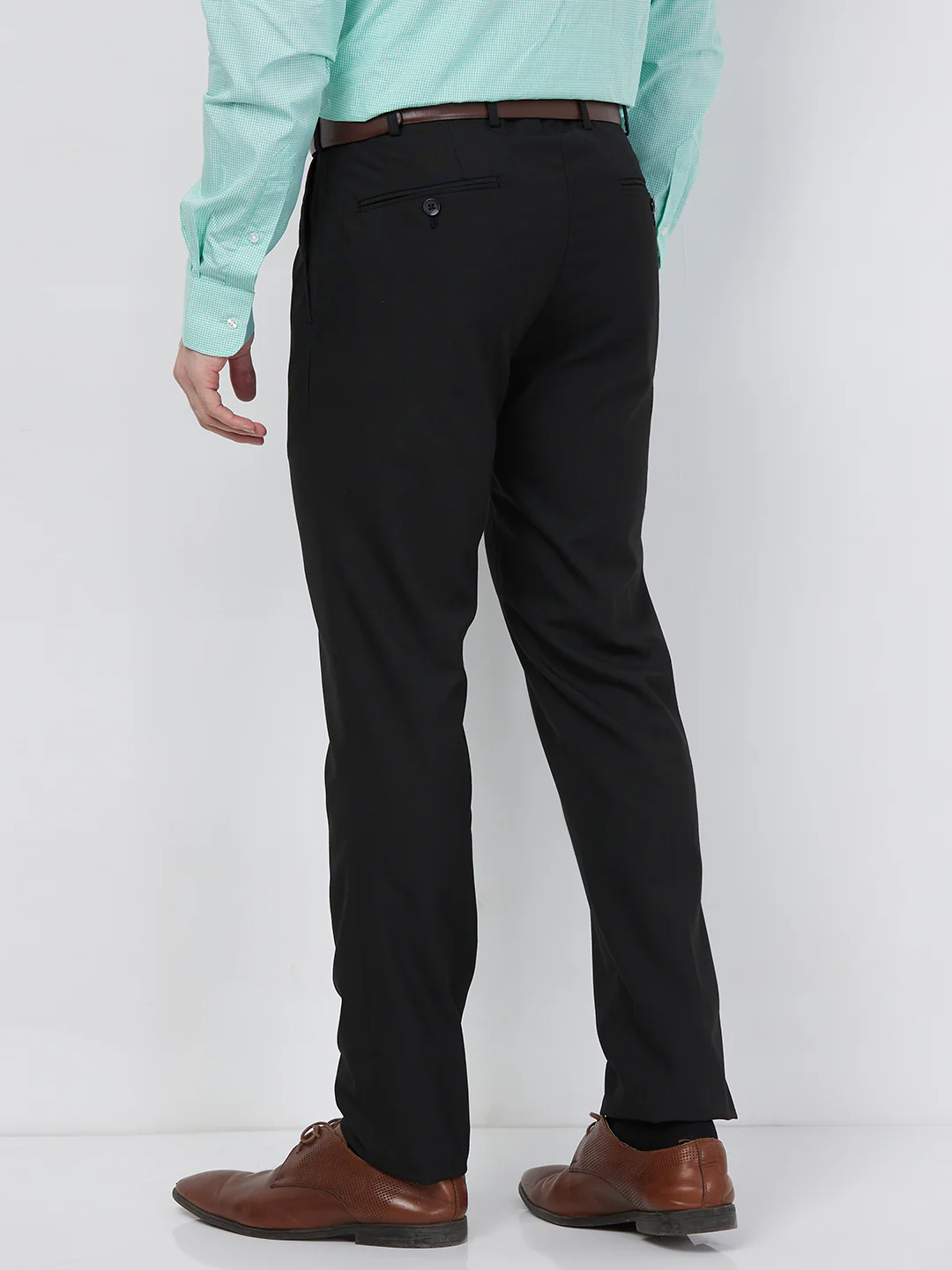Raymond Men Black Solid Slim Fit Polyester Blend Trouser - Image 4