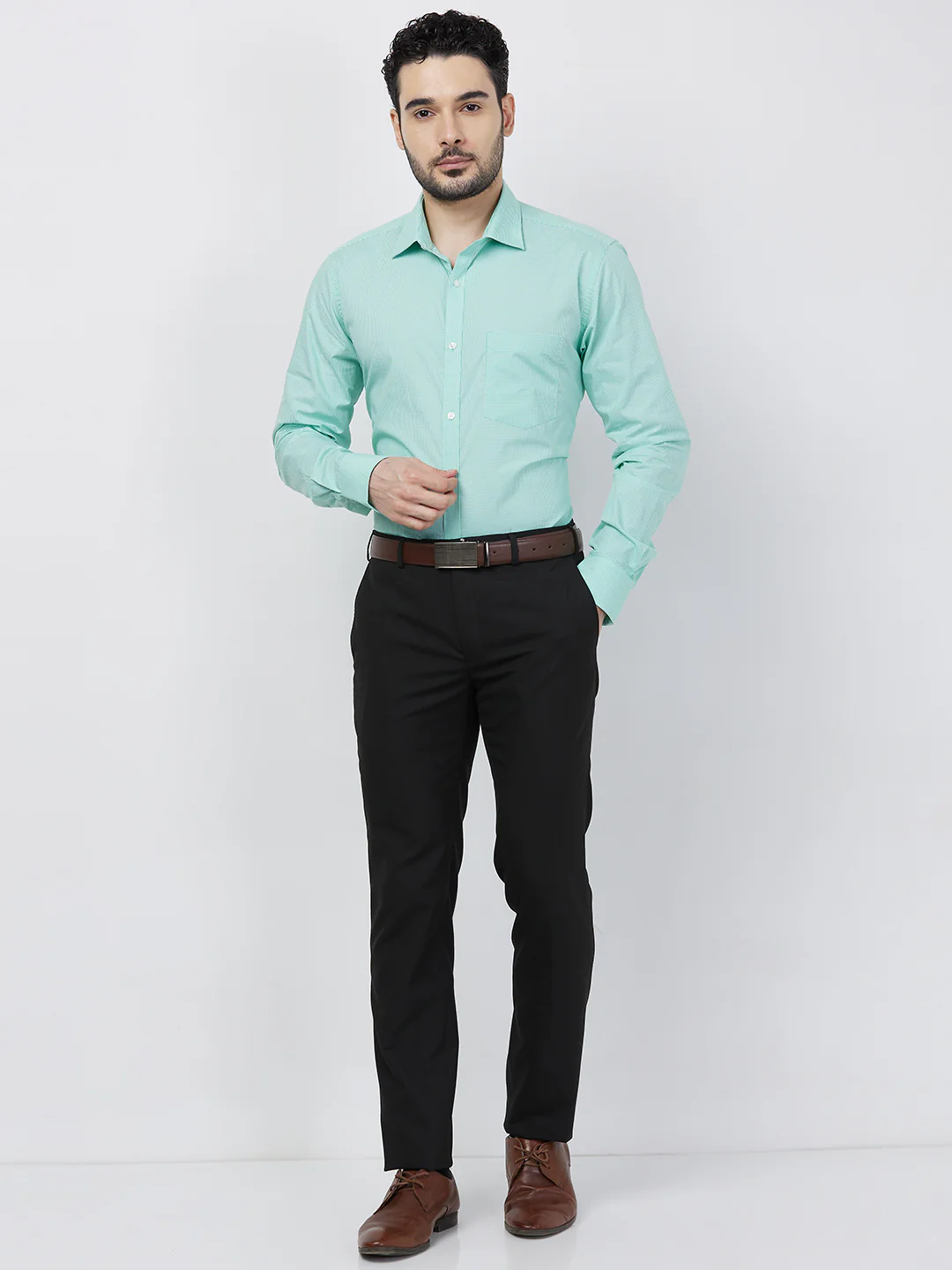 Raymond Men Black Solid Slim Fit Polyester Blend Trouser - Image 5