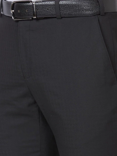Raymond Men Black Solid Slim Fit Polyester Blend Trouser - Image 6