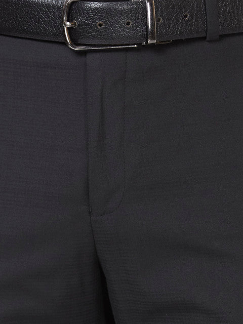 Raymond Men Black Solid Slim Fit Polyester Blend Trouser - Image 7