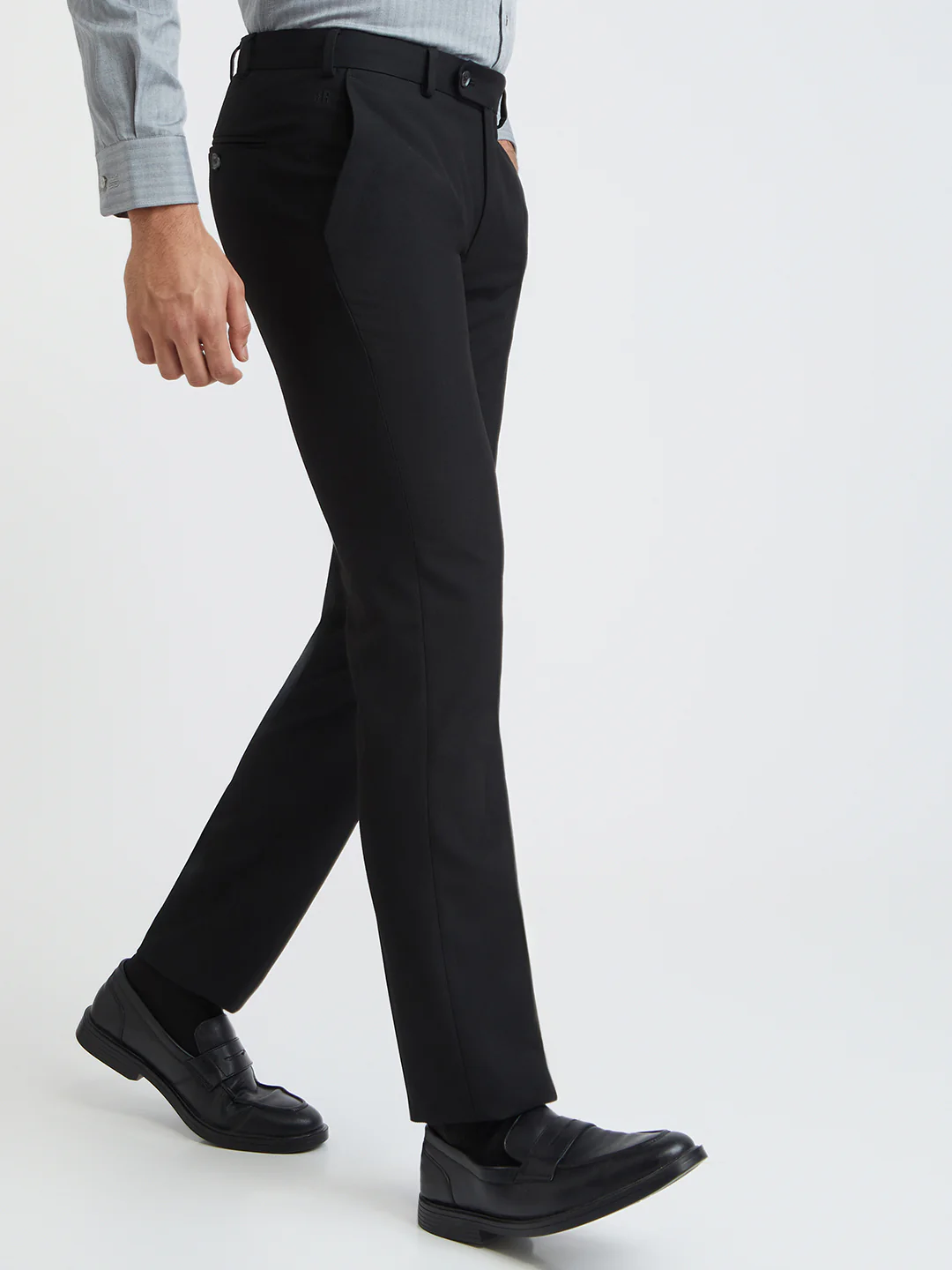 Raymond Men Black Solid Slim Fit Polyester Blend Trouser - Image 3