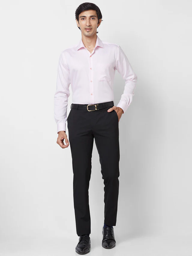 Raymond Men Black Solid Slim Fit Polyester Blend Trouser - Image 5