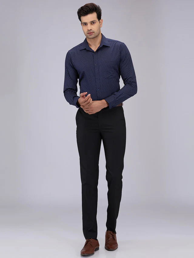 Raymond Men Black Solid Slim Fit Polyester Blend Trouser - Image 5