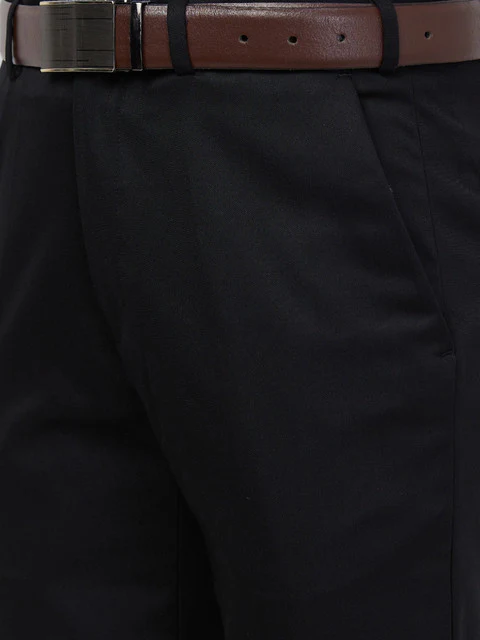 Raymond Men Black Solid Slim Fit Polyester Blend Trouser - Image 7