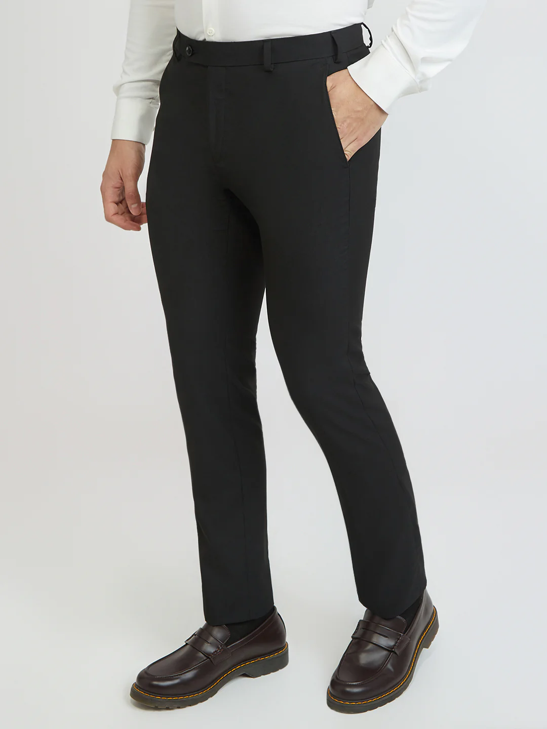 Raymond Men Black Solid Slim Fit Polyester Blend Trouser - Image 3