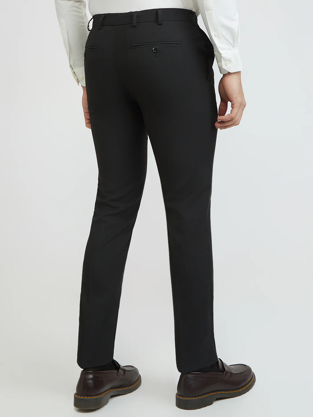 Raymond Men Black Solid Slim Fit Polyester Blend Trouser - Image 5