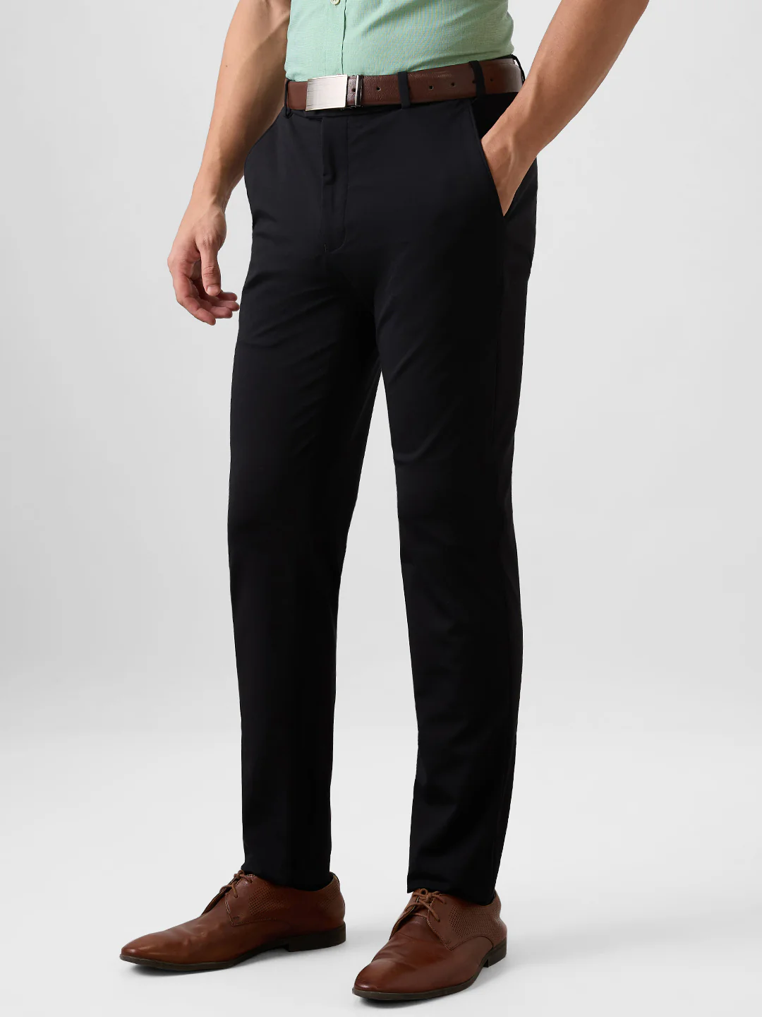 Raymond Men Black Solid Slim Fit Terry Rayon Blend Trouser - Image 3