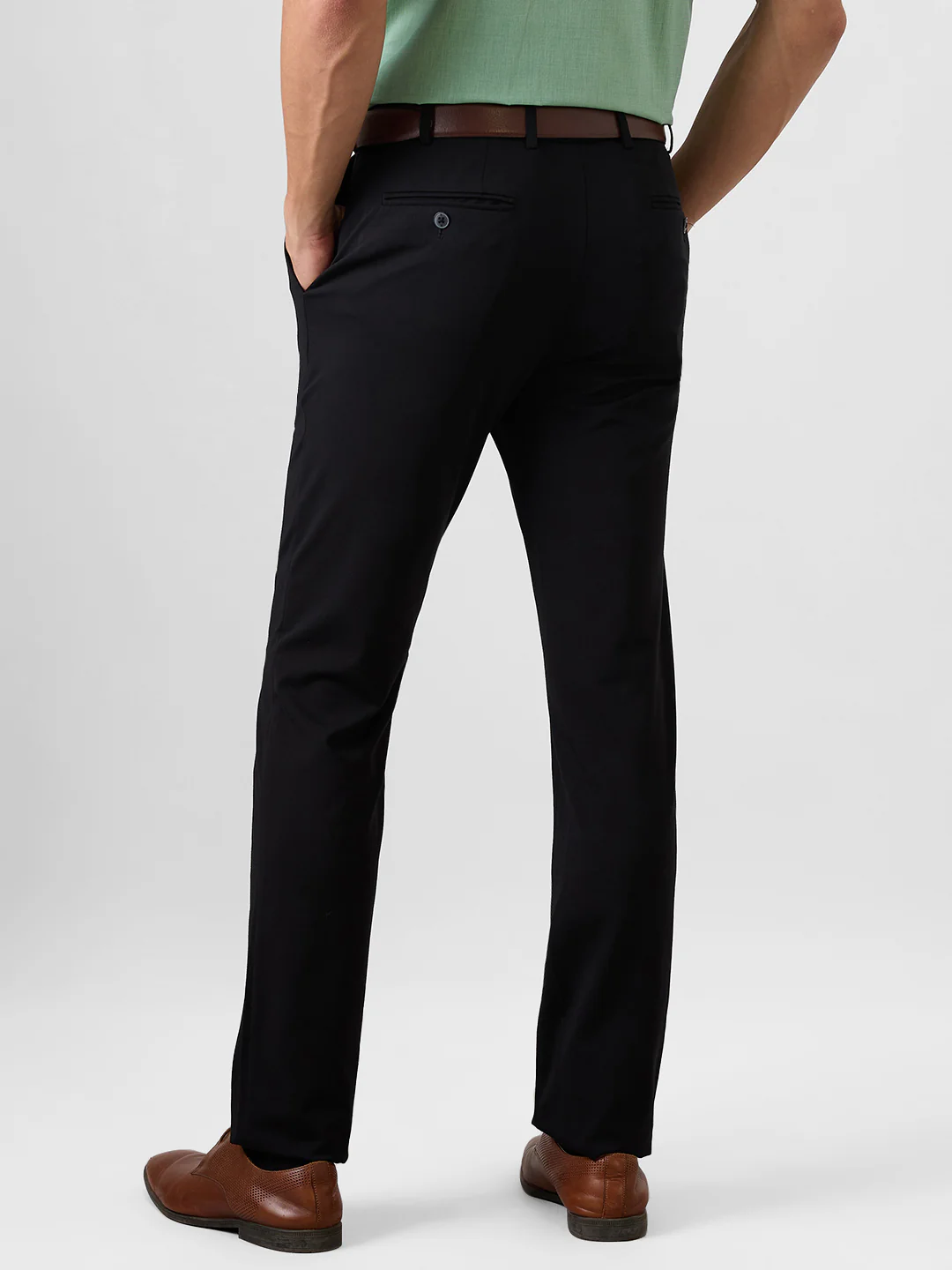 Raymond Men Black Solid Slim Fit Terry Rayon Blend Trouser - Image 4