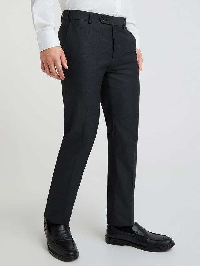 Raymond Men Black Solid Slim Fit Trouser - Image 2