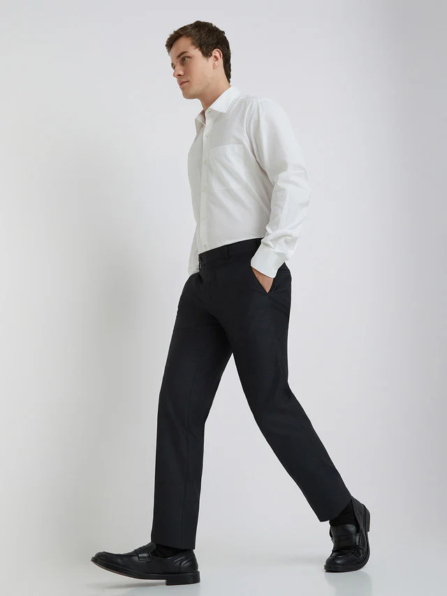 Raymond Men Black Solid Slim Fit Trouser - Image 6