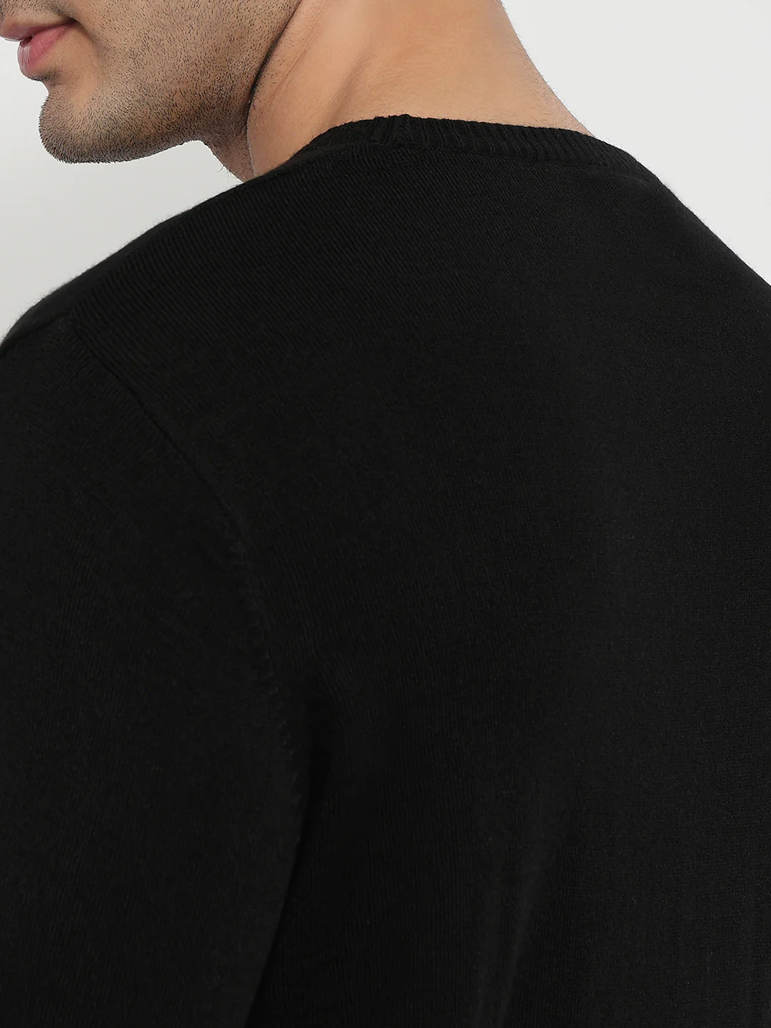 Raymond Men Black Stripe Acrlic Blend Sweatshirt - Image 7