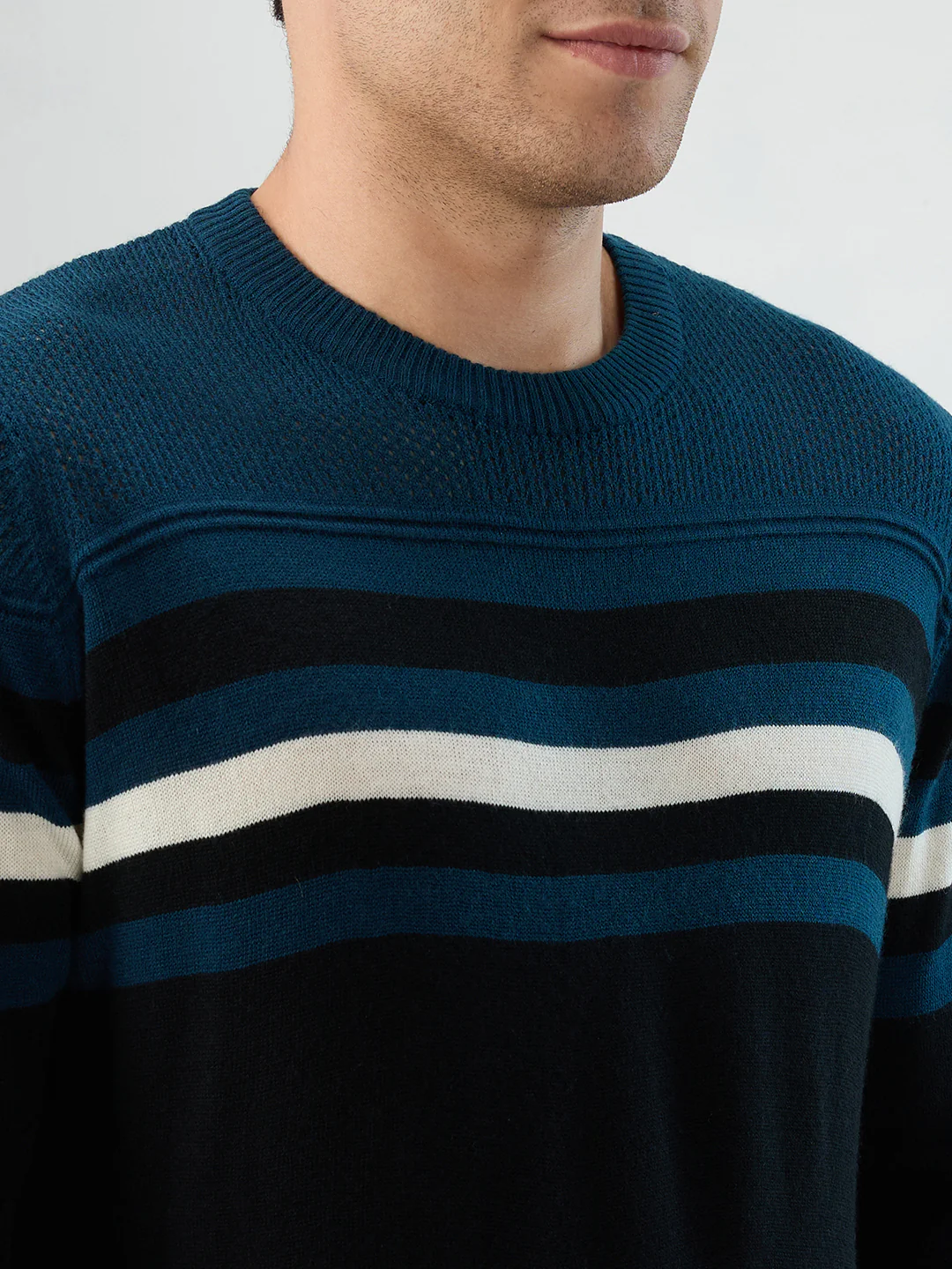 Raymond Men Black Structure Acrlic Blend Sweatshirt - Image 6