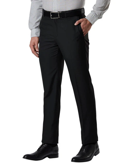 Raymond Men Black Structure Contemporary Fit Polyester Blend Trouser - Image 3